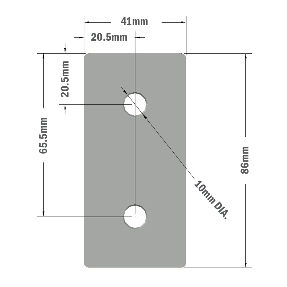 41-110-1SS MODULAR SOLUTIONS TIE PLATE 45MM X 90MM X 6MM<BR>CREATES RIGHT ANGLE, S.S. HARDWARE, 2 THRU HOLES